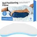 Bedsore Positioning Wedge Pillow - Bed Sore Prevention & Pressure Relief, Heat Regulating Bed Sores Cushion for Butt Lifting and Easy Positioning - 2 Non-Skid Removable Covers, Best Recovery Products