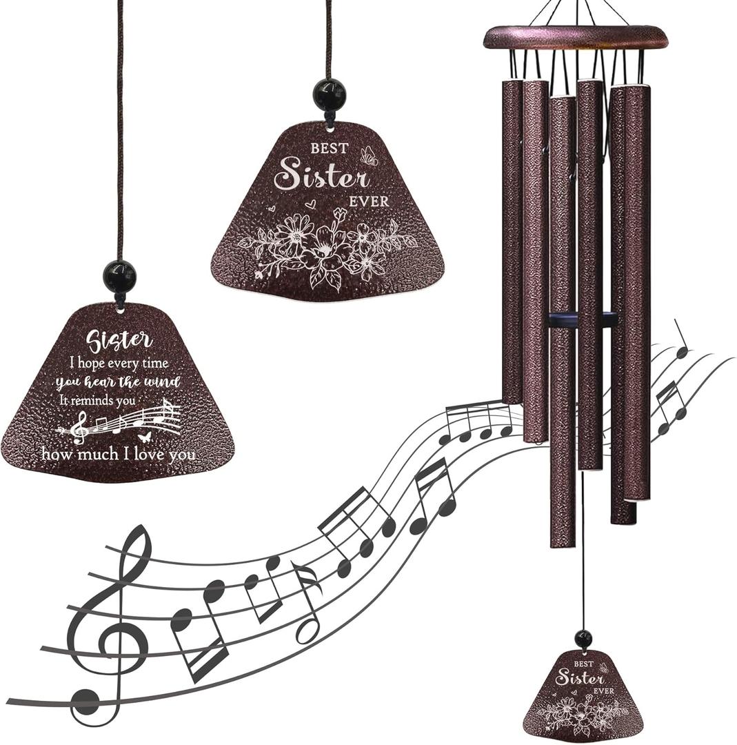 Sister Birthday Gifts 32 Wind Chimes, Sister Gift, Birthday Gifts for Sisters, Sis Wind Chimes for Graduation Christmas Mothers Day