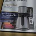 BLACK+DECKER 12 Cup Thermal Programmable Coffee Maker with Brew Strength and VORTEX Technology, Black/Steel, CM2046S