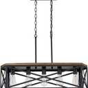 5-Light Rustic Dining Room Light Fixture,31" Farmhouse Kitchen Island Light