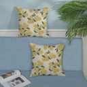 Mustard Yellow Outdoor Pillow Covers 22x22 Inch 2 Pcs Green Hydrangea Flower Decor Throw Pillows Spring Summer Seasonal Vintage Floral Decoration Pillowcase Linen Cushion Cover for Couch Sofa