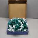 SINTENILL 6 FT Pop Up Christmas Tree with 100 LED Timer Lights & Remote, Green Collapsible Christmas Tinsel Tree Artificial Pencil Tree Xmas Decoration for Holiday Home Office Party, USB Powered (Peacock Green - Snowflakes)