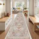 3x16 Runner Rug for Hallway, Non-Slip Long Kitchen Mats for Floor, Vintage Washable Rug for Entryway, Soft Hallway Runner for Dining Room, Bedroom, Living Room(Orange,3'x16')