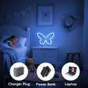 2PCs Butterfly Neon Signs for Wall Decor USB or 3-AA Battery Powered Operated for Girls Bedroom Birthday Gift Party Wedding Butterfly lights for bedroom (Blue)