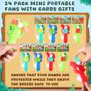 24 Pack Mini Portable Fans with Cards Gifts Cute Animal Fruit Ice Cream Handheld Press Cooling Fans for Summer Birthday Party End of the Year Pool Outdoor Activity Prize Exchange(Dinosaur)
