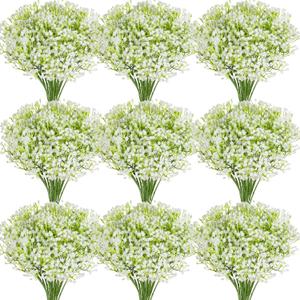 ASTRYAS 60Pcs Babys Breath Artificial Flowers, Baby Breath Flowers Artificial Bulk, Fake White Gypsophila Babies Breath Real Touch Flowers for Wedding Bouquet Floral Arrangement Party Home Decor