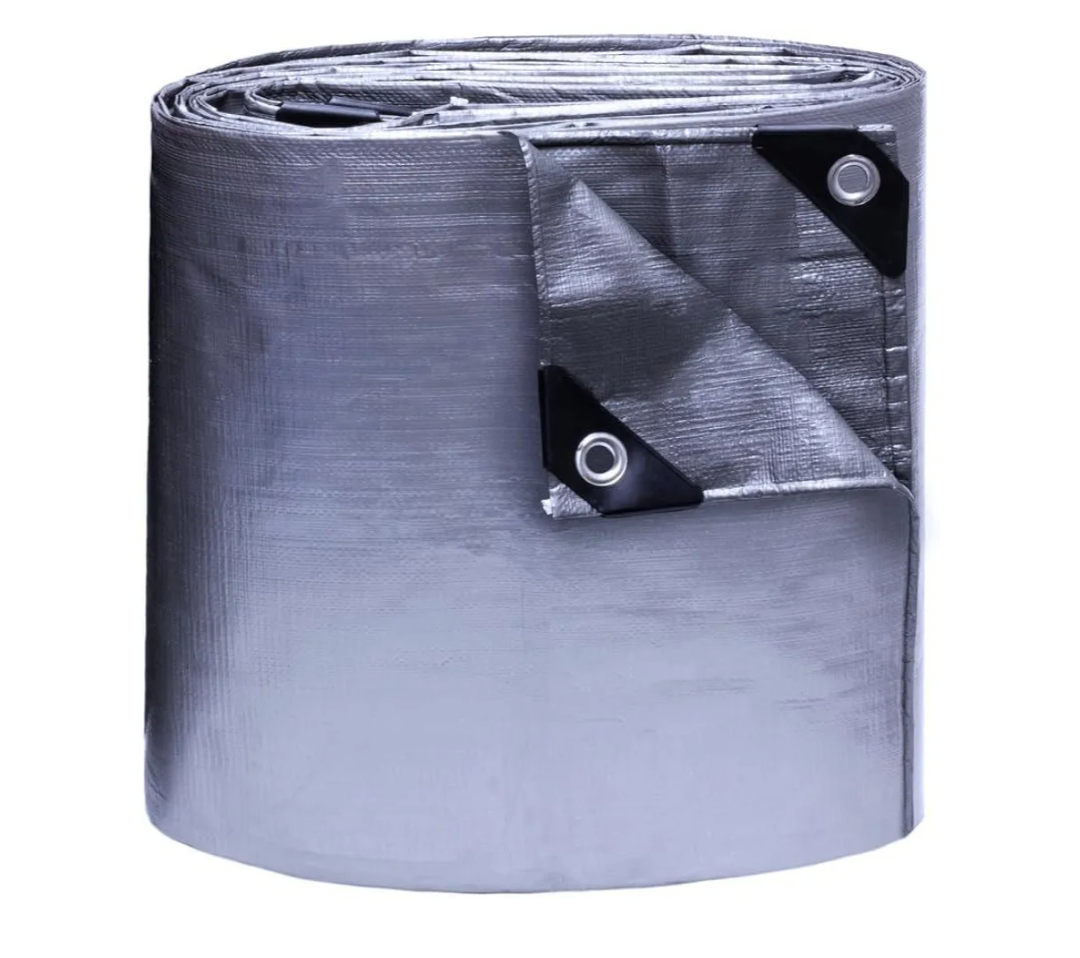 Tarp Cover 24X24 Silver/Black Heavy Duty Thick Material, Waterproof, Great for Tarpaulin Canopy Tent, Boat, RV Or Pool Cover! by Trademark Supplies 2 Pack