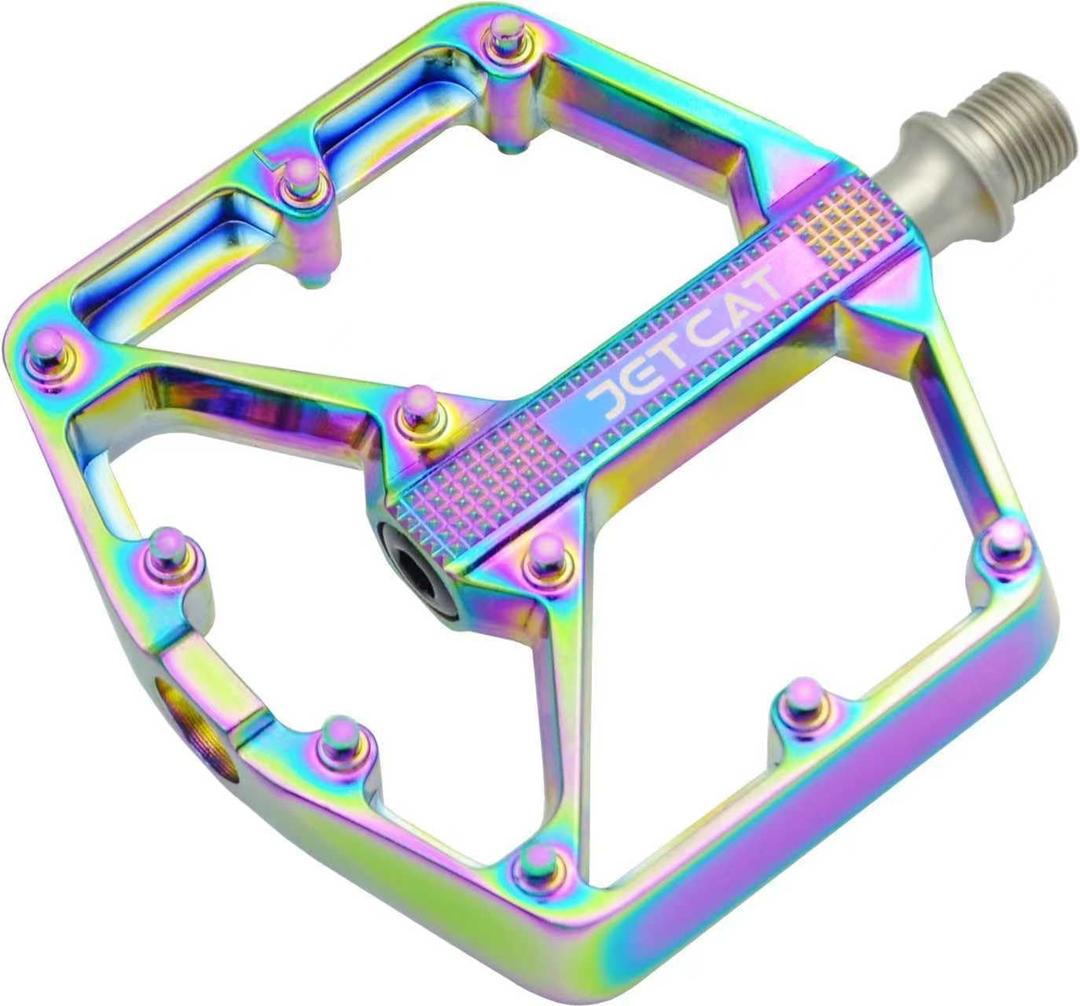 Mountain Bike Pedals Flat - MTB Pedals Flat, Bicycle Pedals, Road Bike Pedals, BMX Pedals, for BMX MTN Road Gravel EBike, Specialized Parts, Adults, Aluminum Metal Stamp 9/16"