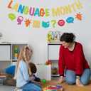 Language Month Banner, Language Month Decorations for Classroom, Language of the Month Display Decor, Pre-strung