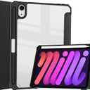 Tablet Cover for Apple iPad mini 6th 7th 8.3"(2021 2024 Release),Folio Stand Lightweight Leather Case for Apple iPad mini 6 7 Gen A2567 A2568 A2569 A2993 A2995 A2996 (FG-Black)