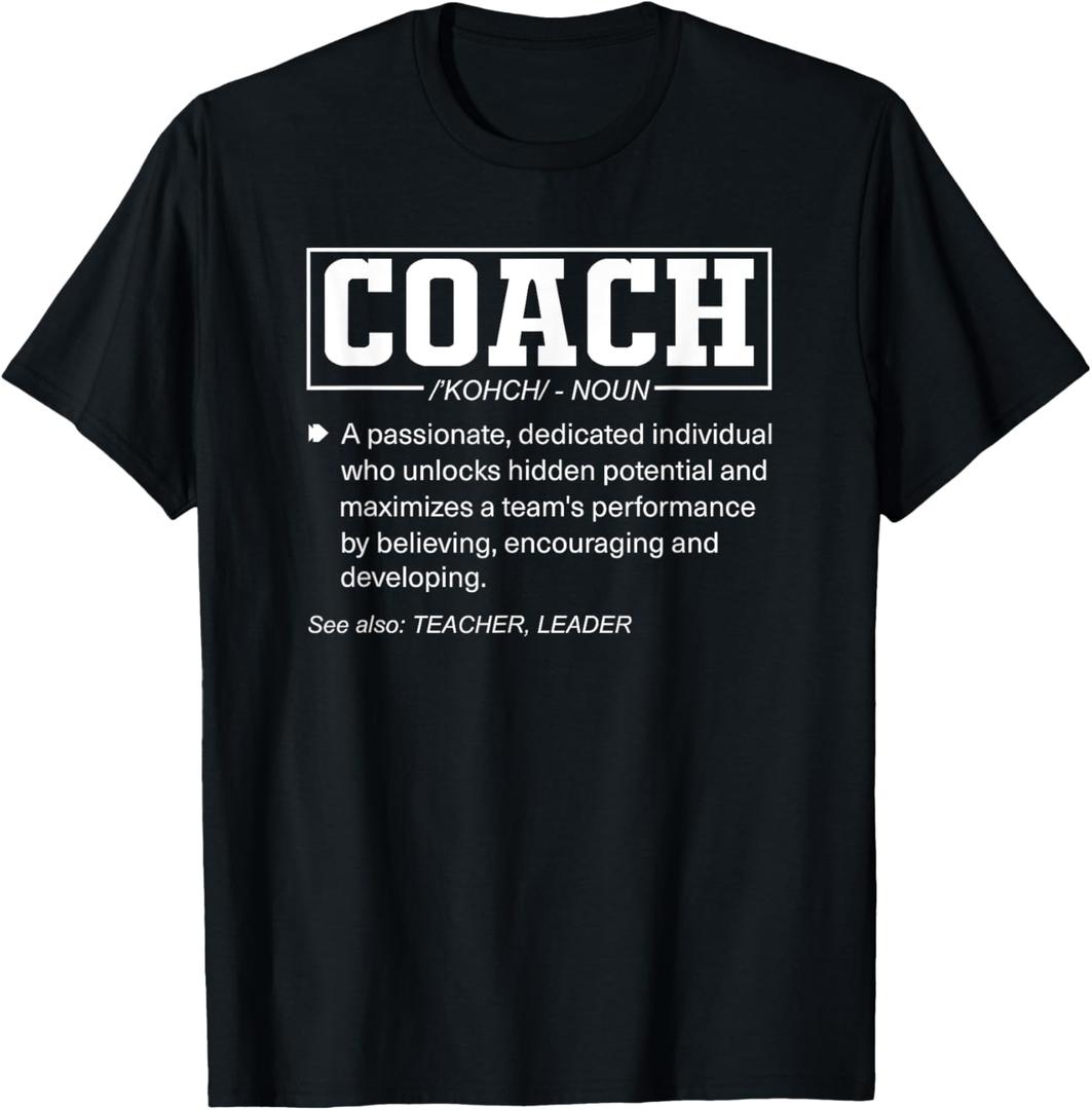Coach Definition Funny Coach's Sports Instructor T-Shirt, Size M