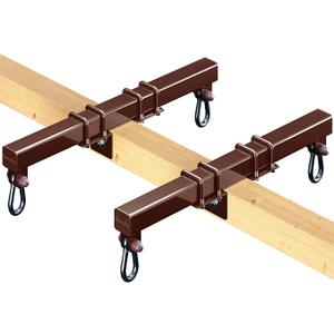 Swurfer Swingset Conversion Bracket - No Tree, No Problem, Convert Your Swingset to a Swurfset, Heavy Duty Horse Glider Bracket for Swing Set Attachment (Brown (2 Pack))