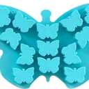 JOIE ~ Butterfly Shaped Silicone Ice Cube Tray-BPA Free~12 Cavities, Blue 