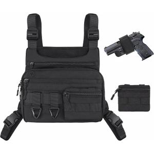 Tactical Chest Bag For Men Lightweight Large Capacity Chest Pack For Men Workouts, Water Resistant Bag For Running,Travel,Cycling,Fishing,Hiking