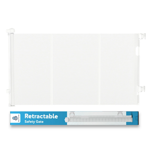 Baby Proof Me Retractable Safety Gate 34"x71" for Stairs & Doorways – Mesh Barrier for Pets & Home Use Indoor/Outdoor White