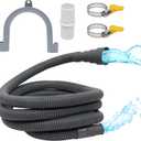 BlueStars 10 Feet Universal Dishwasher & Washing Machine Drain Hose  Flexible Corrugated Extension Kit with 1 Extension Adapter, 2 Clamps, 1 U-Bend Hose Holder