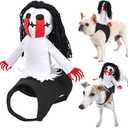 Dog Halloween Saddle Costume Dog Ghost Riding Costume Pet Transformation Ghost Clothes Halloween Cosplay Party Dressing Up Outfit for Small Medium Dogs Cats