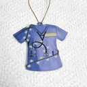 DIY Name Scrubs Nurse Christmas Ornament 2024, Blue Uniform with Stethoscope for Xmas Tree, Keepsake Gift for Doctor Nurse Practitioner Health Workers Gift Ideas, Nursing Tree Acrylic Flat Ornaments