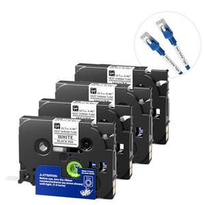Heat Shrink Label Tapes - 0.35'' 9mm White Tube Tapes 3 Pack