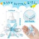 Nuenen 48 Pcs Baby Shower Milk Bottles with Ribbon Plastic Bear Candy Bottles Baby Shower Favors Gender Reveal Wedding Birthday Party Decorations(Blue)
