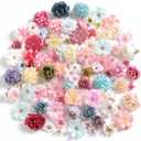 Faux Flower Heads Small Silk Artificial Flower DIY Fake Mini Flowers Rose Daisy Multicolor Flowers Craft Supplies for Wedding Party Wreath Graduation Season Party Home Decor