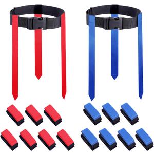 Flag Football Belts, 14 Player Flag Football Set with 42 Flags for Kids Youth and Adults Training Equipment