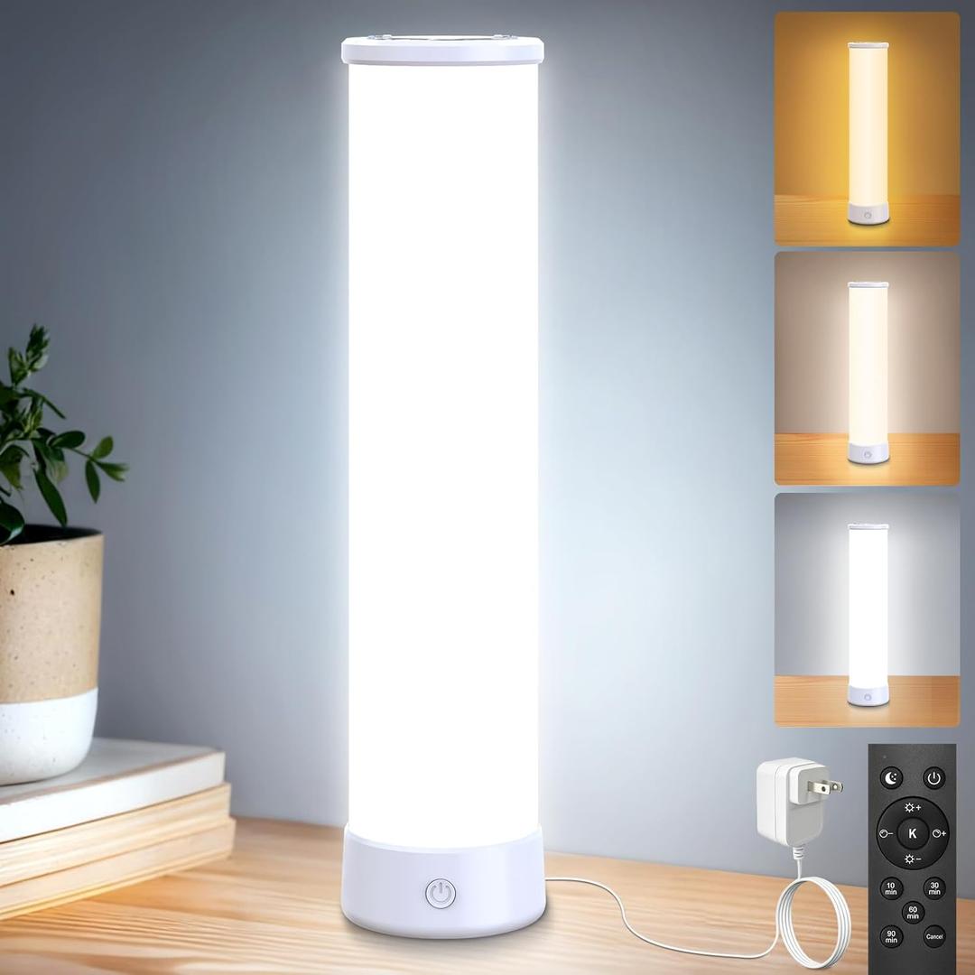 Light Therapy Lamp 15000 Lux, UV-Free Happy Sunlight Lamps with 3 Color Temperatures, Adjustable Brightness, Timer & Memory Function, Full Spectrum Light with Remote Control for Home, Happy Life