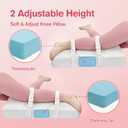Knee Pillow for Side Sleeping Memory Foam Leg Pillow with Strap 2 Layer Adjust Height Between Legs Pillows for Relieving Leg Hip Back and Knee Pressure with Breathable Removable Cover