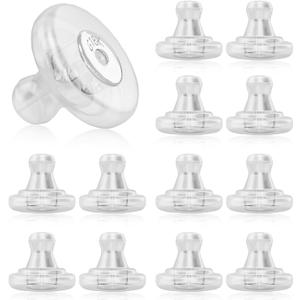 Silicone Earring Backs, 18K Gold Secure Locking Design for Studs, Hypoallergenic Replacement for Droopy Ears, No-Irritation Earring Backs for Men and Women(12 PCS) (9.5MM Silver)
