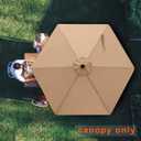 MASTERCANOPY Patio Umbrella 7.5 ft Replacement Canopy for 6 Ribs-Beige Canopy Only