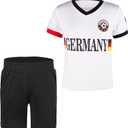 Cnins Germany Kids Soccer Jerseys for Youth German Soccer Shirt for Boys Football Clothes for Girls 9-10 Years