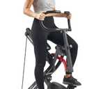 Sunny Health & Fitness Row-N-Ride PRO, Full Body Combo Squat Machine w/Optional Resistance Band, Easy Setup Ab Workout Exercise Equipment for Home, Whole Body Cardio, Optional SunnyFit App Connection