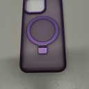 Magnetic for iPhone 13 Pro Case with Ring Stand, [10 FT Drop Protection] [Velvety Touch] Slim Translucent Matte Back Shockproof Phone Case for iPhone 13 Pro 6.1'', Dark Purple