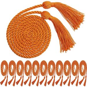 WILLBOND 12 Pcs Graduation Rope Honor Cord Tassel Set, Graduation Accessories for Ceremony, Graduate Students Souvenir and Gift (Orange)
