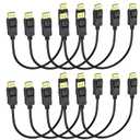 DisplayPort Cable 1 FT 10-Pack, Display Port to Display Port Cable, Gold-Plated, Supports 4K@60Hz, 2K@165Hz, Compatible for Monitor, Computer, Laptop, Graphics Card, Docking Station