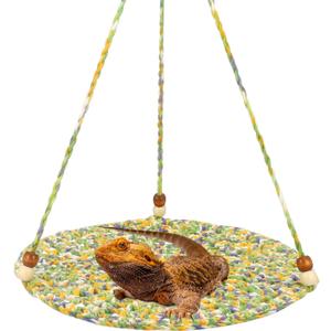 Jspupifip Bearded Dragon Bed, Large Reptile Hammock for Lizard Cage, Gecko & Chameleon Accessories (Green)