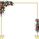 9.8FTx9.8FT Wedding Arch Backdrop Stand Square Metal Rectangular Arch Frame Balloon Arch Stand for Wedding Birthday Party Baby Shower Bridal Shower Photography Decoration, Gold