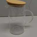 1L Glass Measuring Cups Jugs with Lid Large Measuring Pitcher Beaker Measured Mug Measure Liquid Milk Glass Cup Clear Scale with Spout& Insulated Handle,for Hot/Cold Fluid