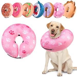 BEAUTYZOO Dog Cone Alternative After Surgery for Large Medium Small Dogs, Soft Inflatable Cone Collar for Dogs Cats, Pet Neck Donut E Collar Dog Recovery Collars to Stop Licking, Paw Pink, L