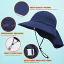 Toddler Baby Sun Hat Kids Summer Beach Essentials Adjustable Beach Hats with Bucket Wide Brim for Boys Girls Age 0-14 Years