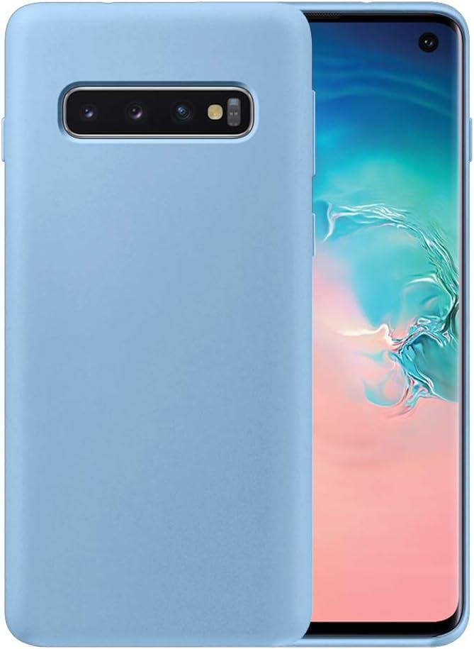 Liquid Silicone Phone Case for Samsung Galaxy S10 Plus S10+ G975 G975U 6.4"/Full Body Protection/Shockproof/Gel Rubber/Cover Case Drop Protection Light Blue