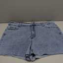 Cicy Bell Womens High Waisted Jean Shorts Summer Baggy Stretchy Straight Leg Raw Hem Mom Denim Shorts, Size 14