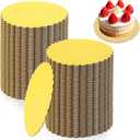 120 Pack 6 Inch Disposable Gold Cake Boards, Round Cake Circle Base Boards, Cake Plate Scalloped Bases Coated Cake Boards Circle Cake Trays for Cake Dessert Party Supplies