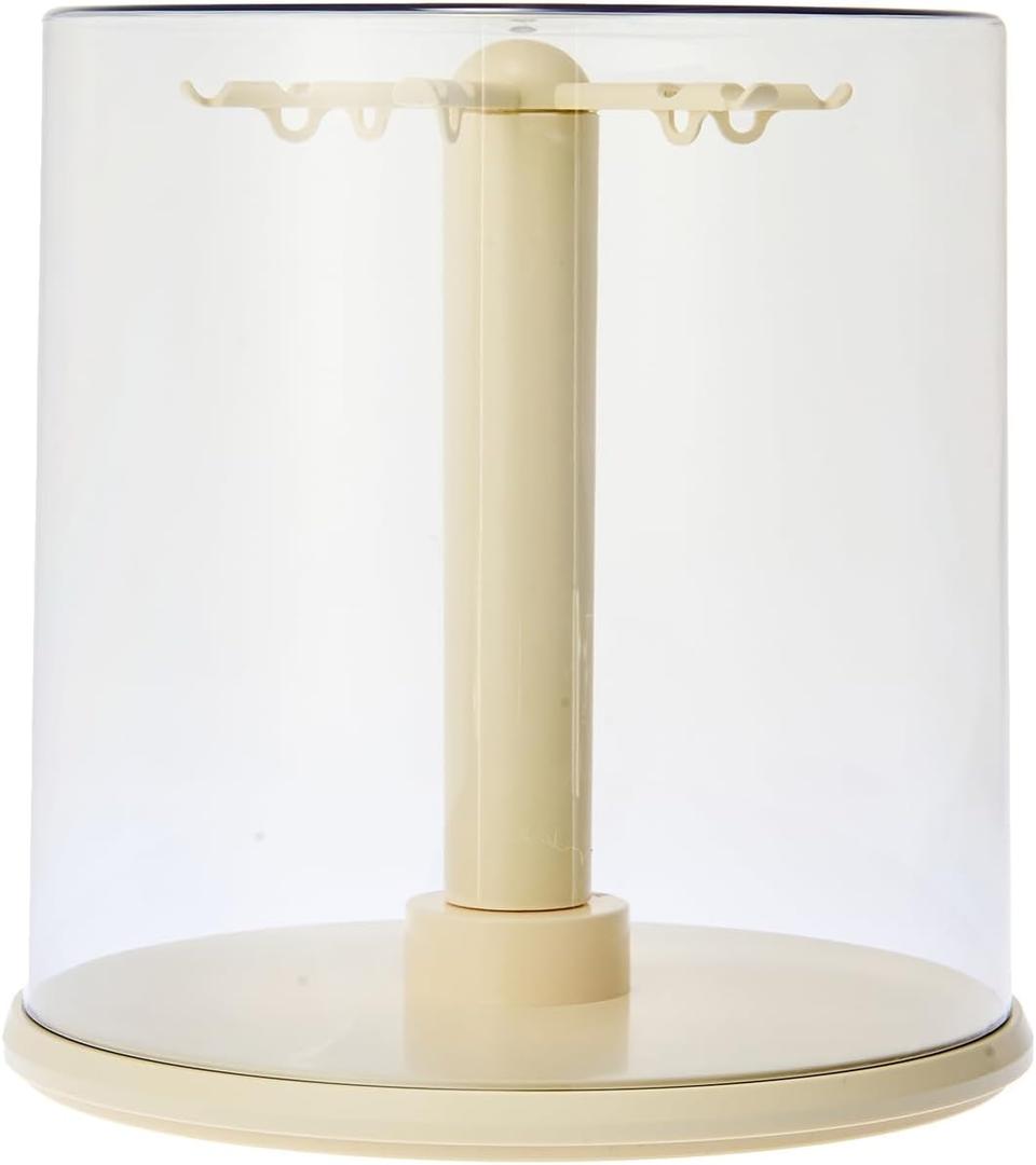 Transparent Rotating Display Box - Clear Dustproof Stackable Blind Box Holder Display Case for 5.9-6.7 inch Doll Keychains All-Round Display (NO Dolls)