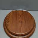 Elongated Toilet Seat Molded Wood Toilet Seat with Quietly Close and Quick Release Hinges, Easy to Install also Easy to Clean by Angol Shiold (Elongated, Brownish Yellow)