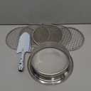 Soil Sifter Stainless Steel Riddle Sieve Set for Gardening with 5 Sizes 8" Diameter 1/3/6/9/12mm Interchangeable Meshes - Garden Potting Sieves with Shovel - Planting Soil Sifters Strains