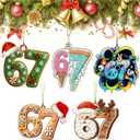 5 Pcs 67 Christmas Ornaments,67 Funny Holiday Keepsake,Six Seven Ornament,Santa Number Hanging Tree Decor, Gifts for Holiday