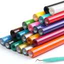 HTVRONT HTV Heat Transfer Vinyl Bundle - 20 Pack 12'' x 3FT Iron on Vinyl for All Cutting Machine, Easy to Use Heat Transfer Vinyl for T Shirts, HTV Vinyl Bundle with 20 Assorted Colors