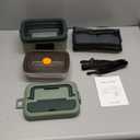 ODSD Cordless Electric Lunch Box for Adults, 16000mAh Rechargeable Self-Heating Lunch Box Food Warmer with Timer & Adjustable Heating, 34oz/1L Container with Insulated Bag for Office Car Outdoor (Green/Dark Green)