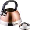 Mr. Coffee Flintshire 1.75-Quart Stainless Steel Whistling Tea Kettle with Nylon Handle Copper Finish Stove-Top Kettle for Boiling Water, 1.8 Quarts